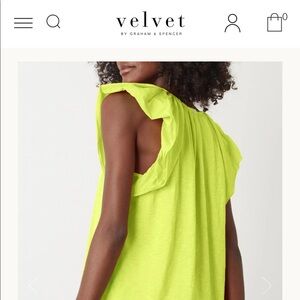Velvet brand Carly Ruffle Sleeve Top - size medium. NWT. $174 org. Citrus color